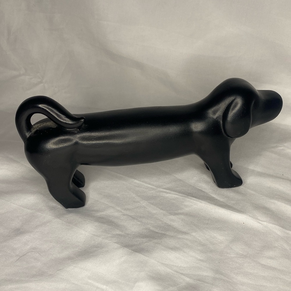 Black resin dog table top decor